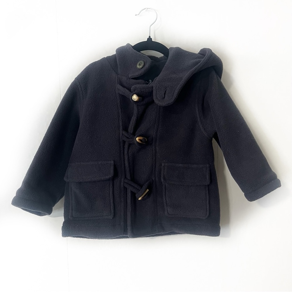 London Fog Baby Navy Hooded Duffle Coat Sz 18M